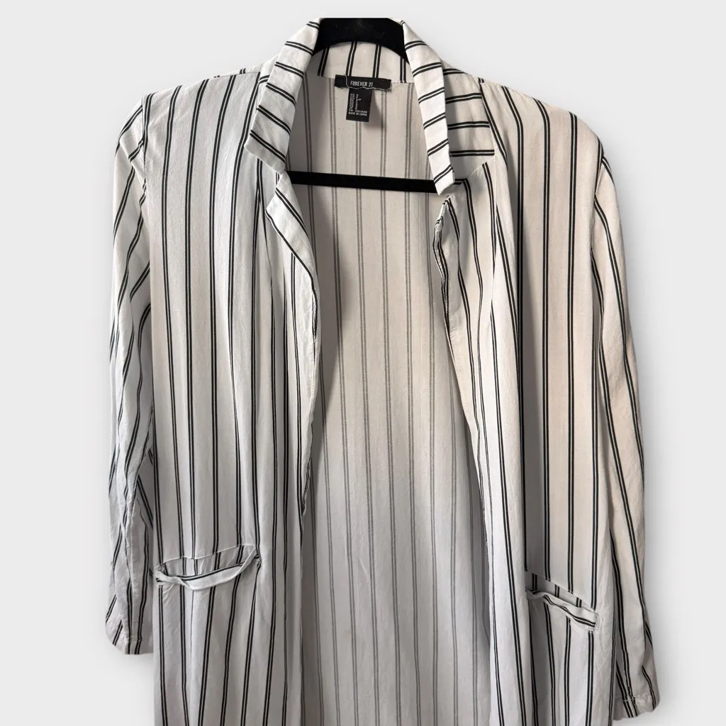 Forever 21 Striped Longline Blazer – Size Small - Image 3