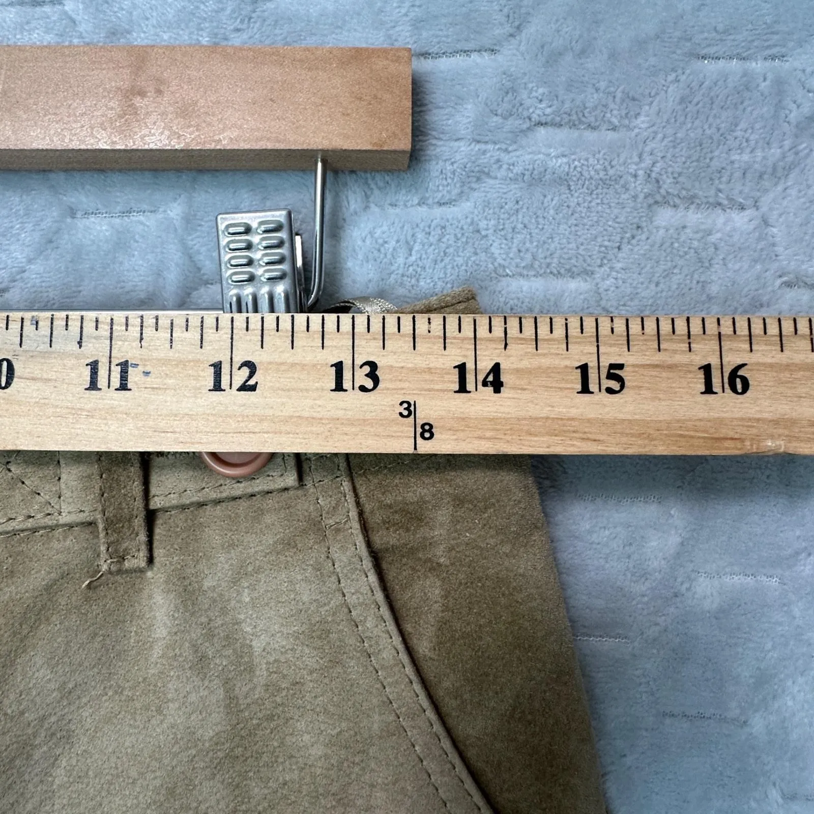 Vtg Pia Rucci Women Suede Leather Straight Leg Pants 6 Tan Festival Minimalist - Image 7