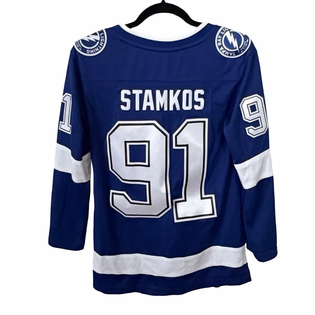 ADIDAS Steven Stamkos Long Sleeve Tampa Bay NHL Lighting Bolt Jersey Sz S - Image 3
