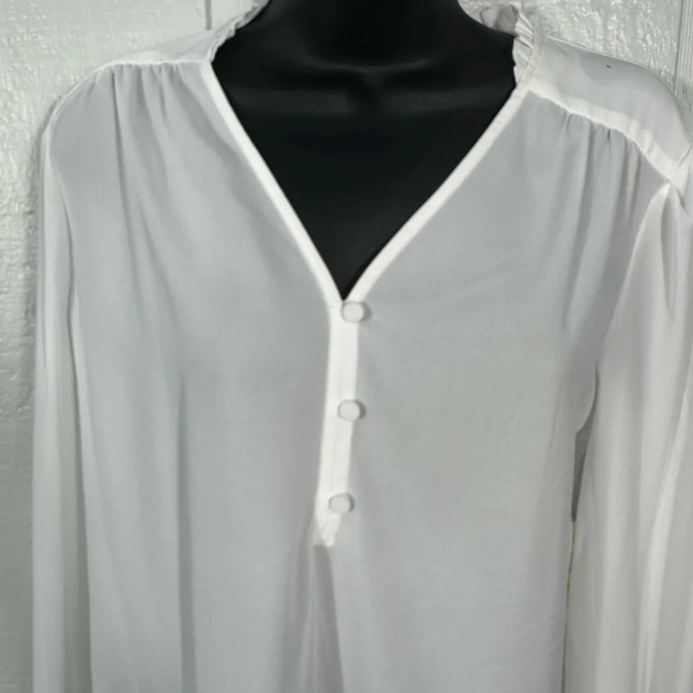 Calvin Klein Chiffon White Long Sleeve Blouse Size Small NWOT - Image 5
