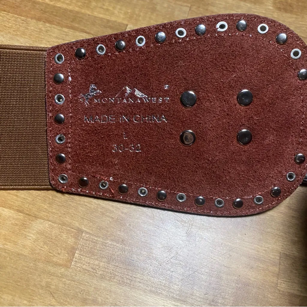 Montana West Brown Belt with Silver/crystals Accents. L 30-32 - Image 5