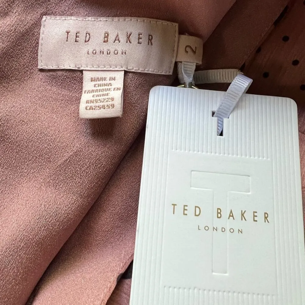Ted Baker London Izziie Dusky Pink Polka Dot Print Sleeveless Midi Dress NWT - Image 5