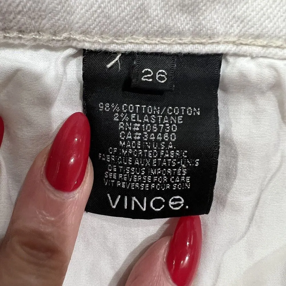 Vince Size 26 Jeans Relaxed Rolled Dark Grey Foil Denim DV146A-2156 Mid Rise - Image 4