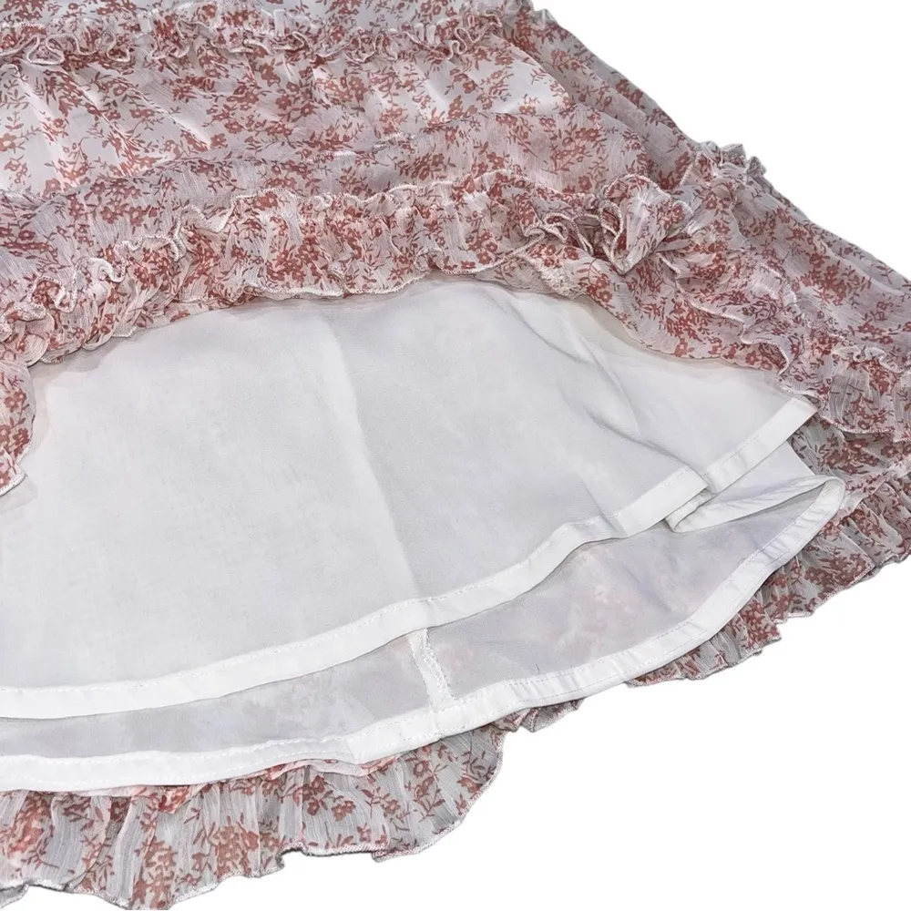 The Impeccable Pig Pink Floral Flounce Dress size Medium - Image 10