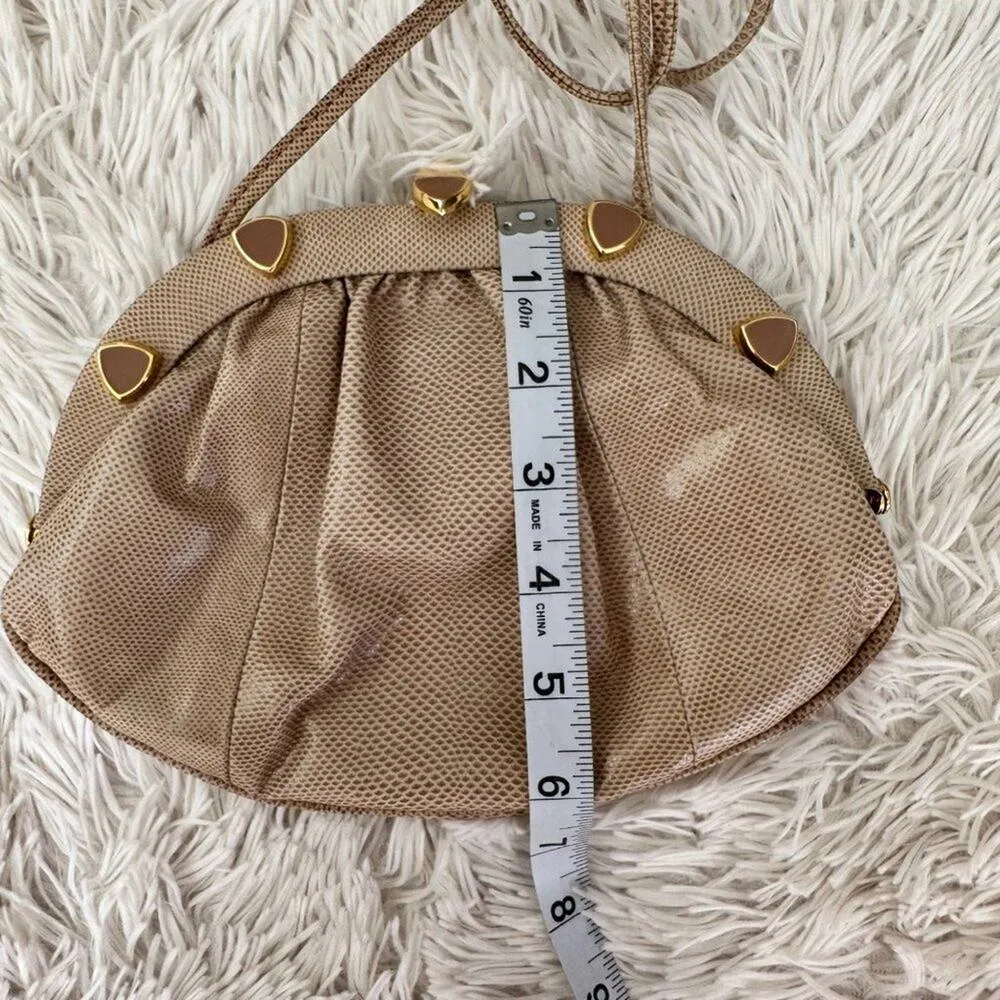 Susan Gail Vintage Cream/Tan Snakeskin Crossbody Purse - Image 5