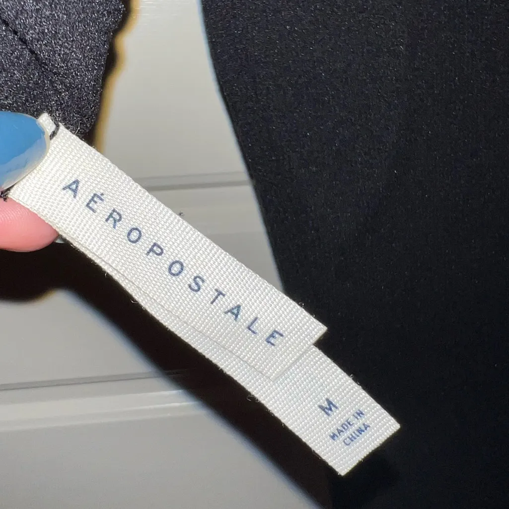 Aeropostale Black Cropped Reversible Long Sleeve - Image 3