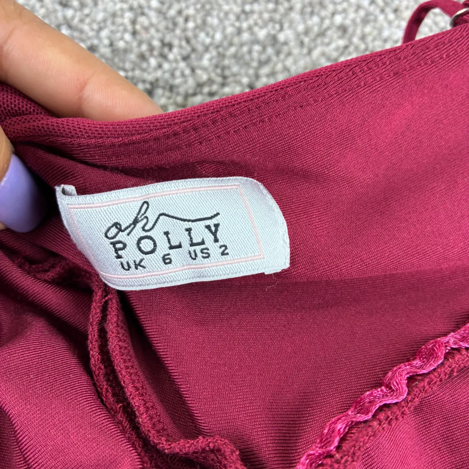 Oh Polly‎ Dark Red Ruched Bodycon Mini Dress Sleeveless Homecoming Party US 2 - Image 5