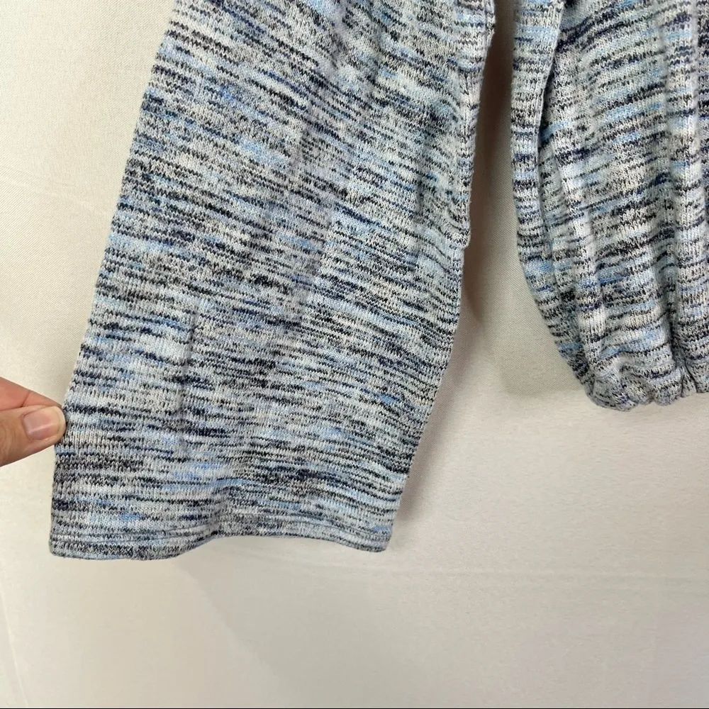 Aerie Blue Brushed Knit Tie Waist Long Sleeve Top S - Image 4