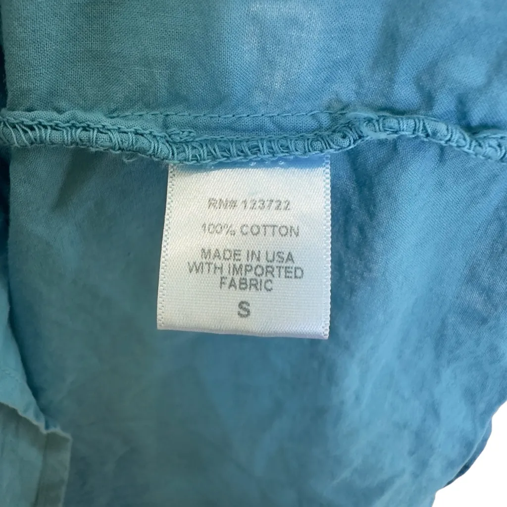 Xirena Karolina Dress Splash Blue Handkerchief Hem Cotton Midi Small - Image 10