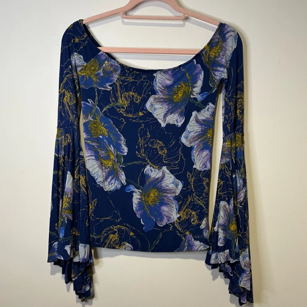 free people birds of paradise off the shoulder top size extra small - Image 2