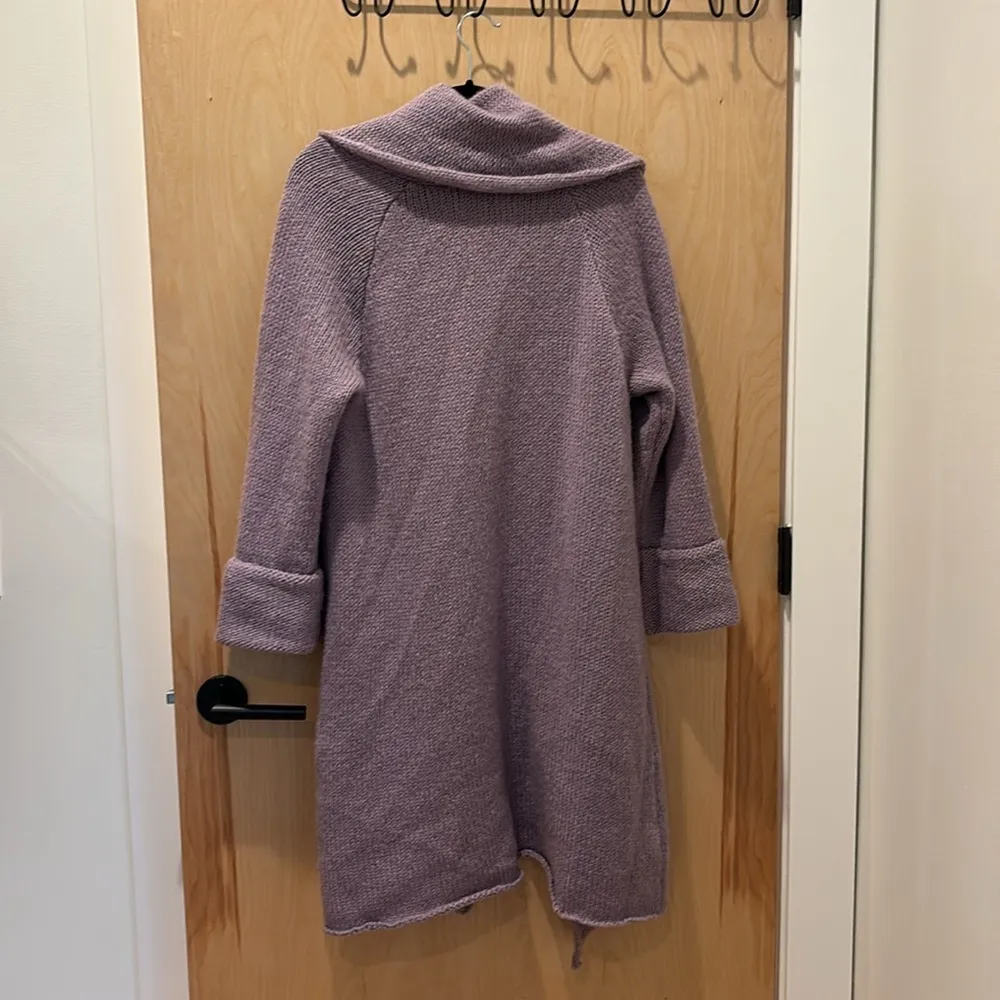 Soft Surroundings  Sweater Telluride Chunky Long Cardigan Lavender Size Large - Image 4