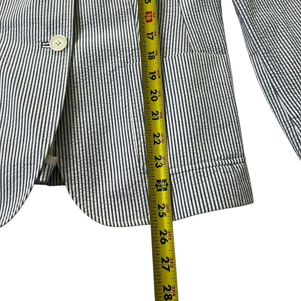 Brooks Brothers Blue & White Striped Two Button Blazer Women Size 8 | 35-14 - Image 6