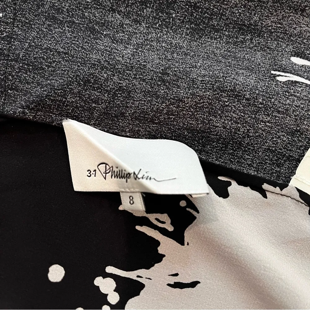 3.1 PHILLIP LIM Paint Splatter Silk Blouse, Sz 8 - Image 12