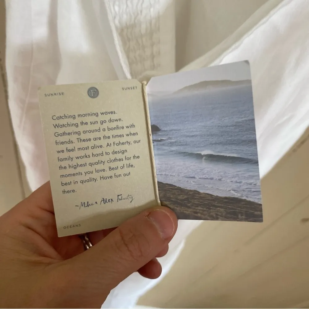 NWT Faherty 100% Linen Ozzy Jumpsuit in Oyster, Size Large - Image 12