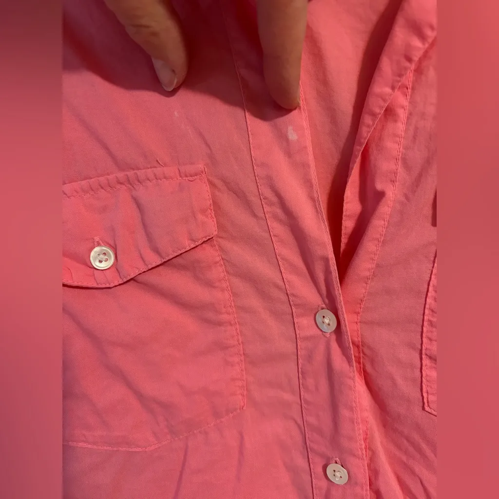 James Perse size 3 pink button down in pink. 100% cotton. Three flaws noted - Image 4