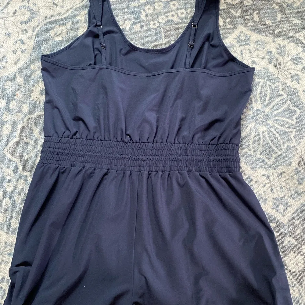 Abercrombie Fitch Cinch Waist Blue Shorts Romper XL Lounge Gym Utility Gorpcore - Image 7