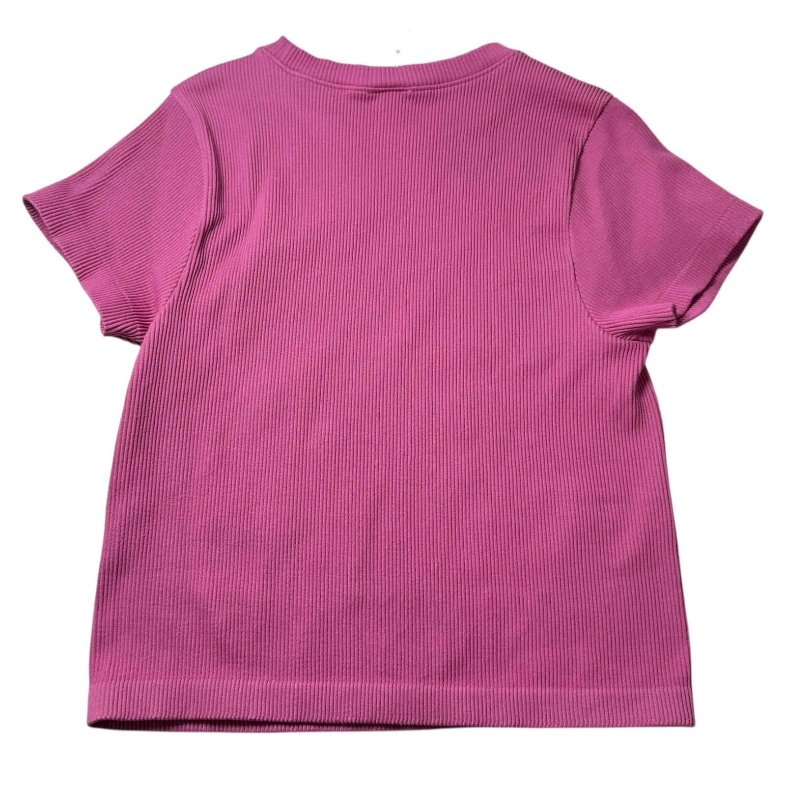 Old Navy Womens Exhale Seamless Fitted Rib T-Shirt Seamless Ribbed Pink XXL - Image 3