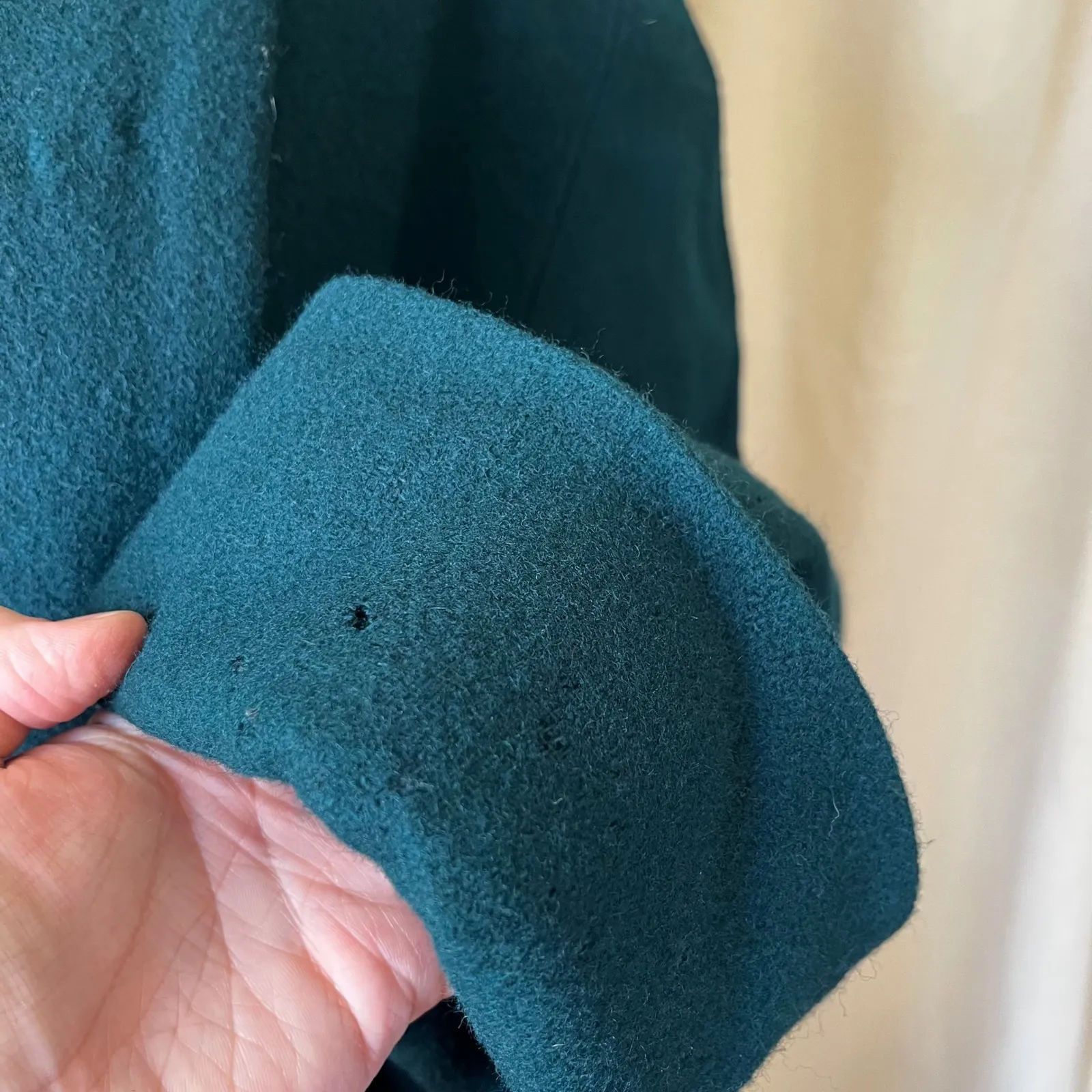 Vintage Mario De Pinto Teal Wool Shawl Collar Coat Size 8 Made in USA‎ Green - Image 9