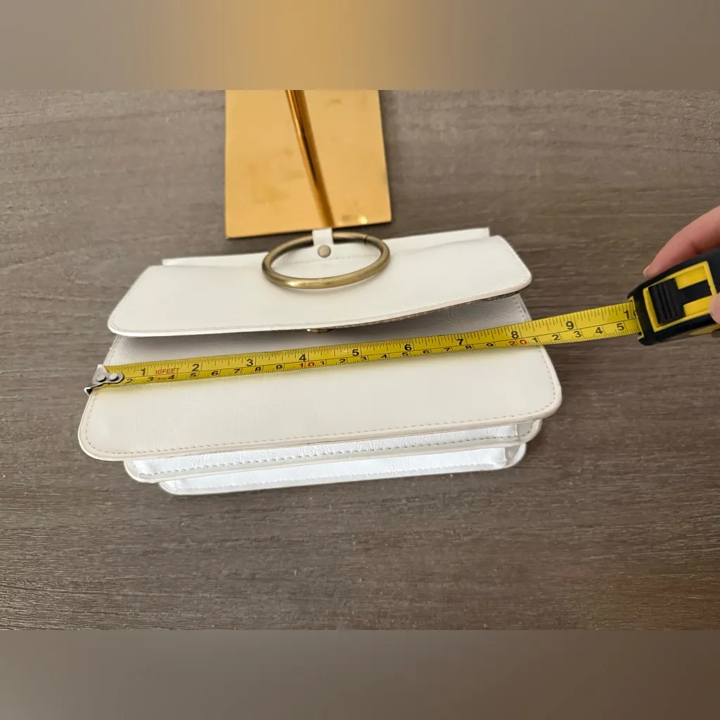 Joy Susan Aria Ring Bag with Crossbody Strap in Off White - Image 8