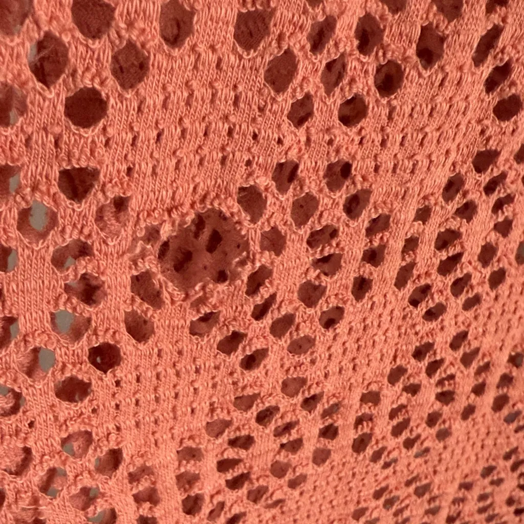 Free People Beach Crochet Love Long Sleeve Cover Up Muted Apricot Small - Image 9