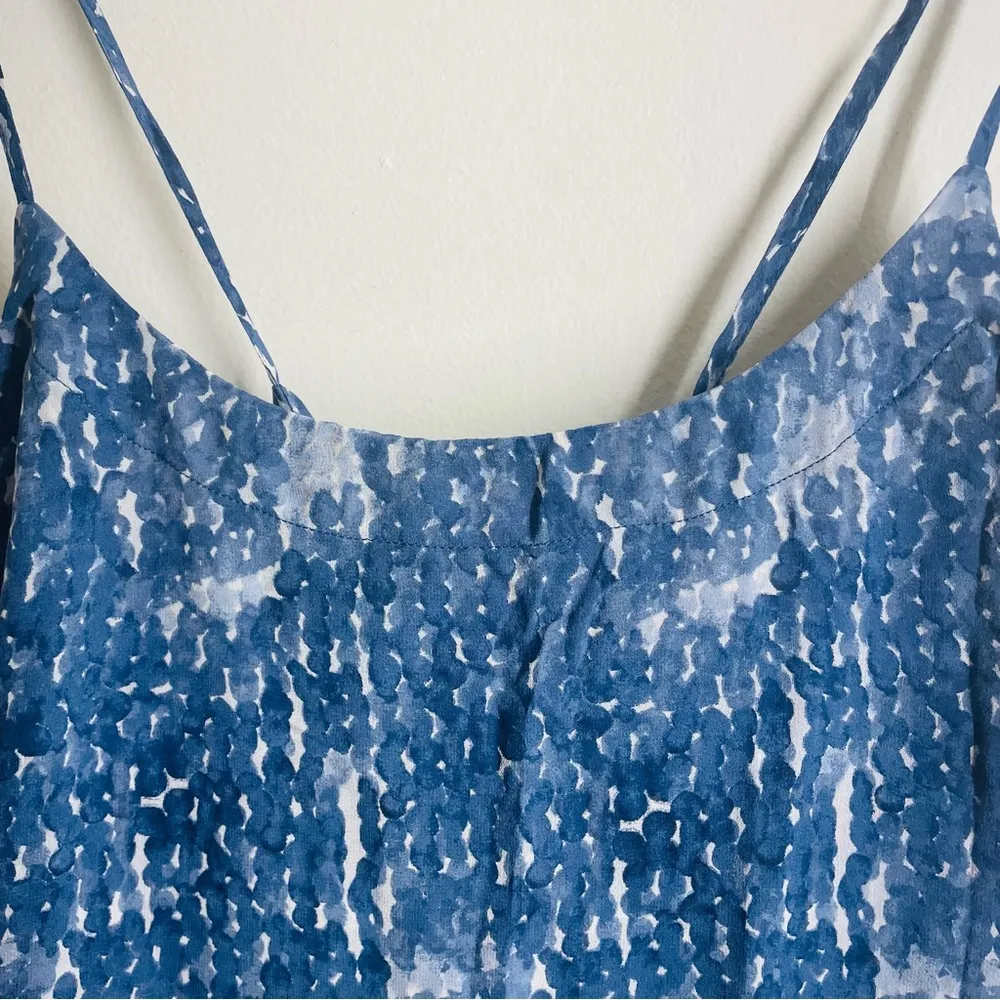 AG Adriano Goldshmied 100% Silk Strappy Cami Tank Top Blue Abstract Print Small - Image 5