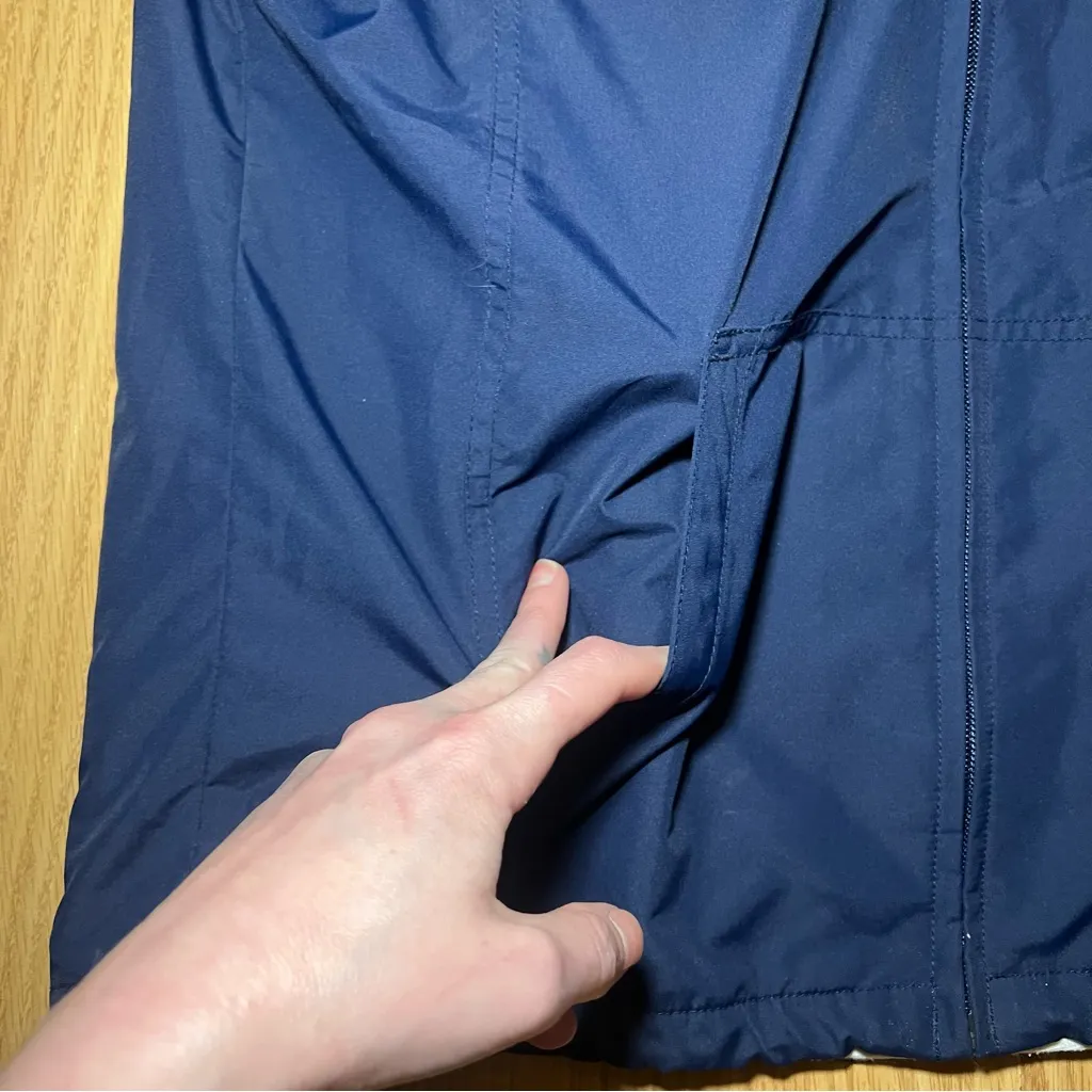 Eddie Bauer Jacket Womens‎ XS Oversized Blue Windbreaker Full Zip Hooded Outdoor - Image 5