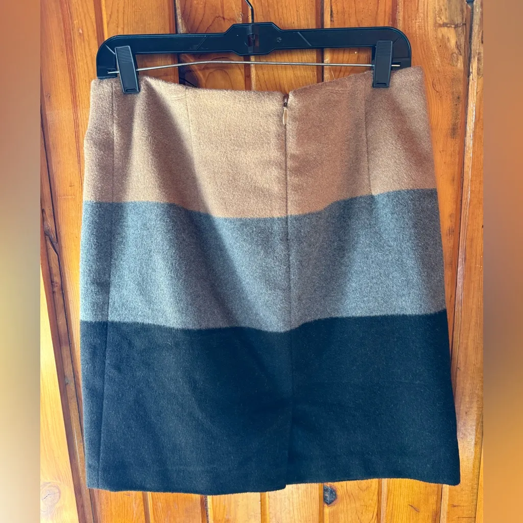 Amanda + Chelsea Women’s Colorblock Wool Blend Skirt Brown/Gray/Black Size 10‎ - Image 2