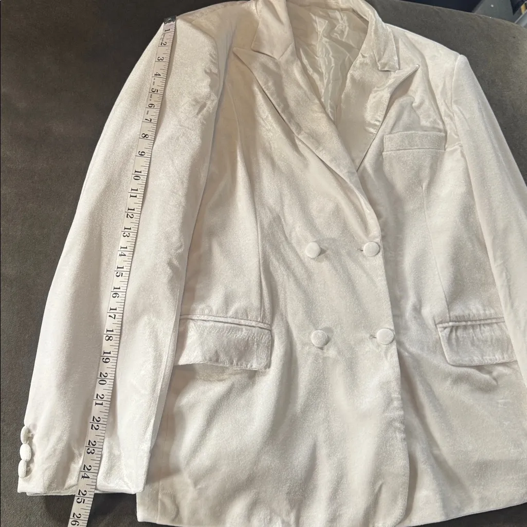 Women’s White Velvet Double Breasted Formal 2 - Image 6