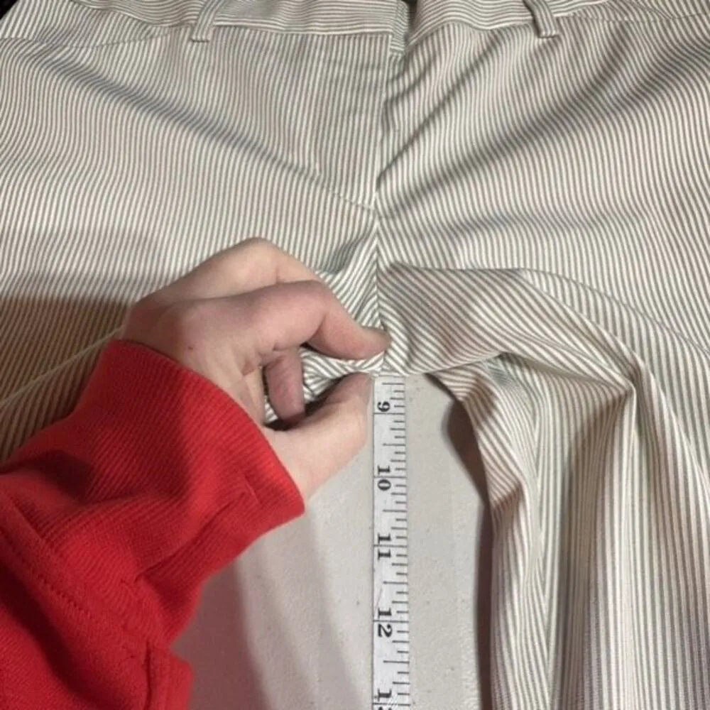 Express Editor Gray Striped Flare Wide Leg Trouser Pants Size 4 Career Corporate - Image 16