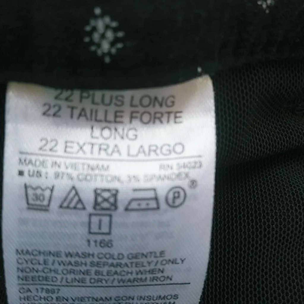 Old Navy 22 Black Pattern Stretch Pants Plus - Image 3