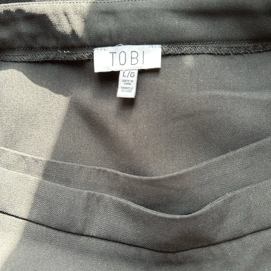 🖤Tobi Black Asymmetrical Wrap Side Tie Midi Skirt - Image 5