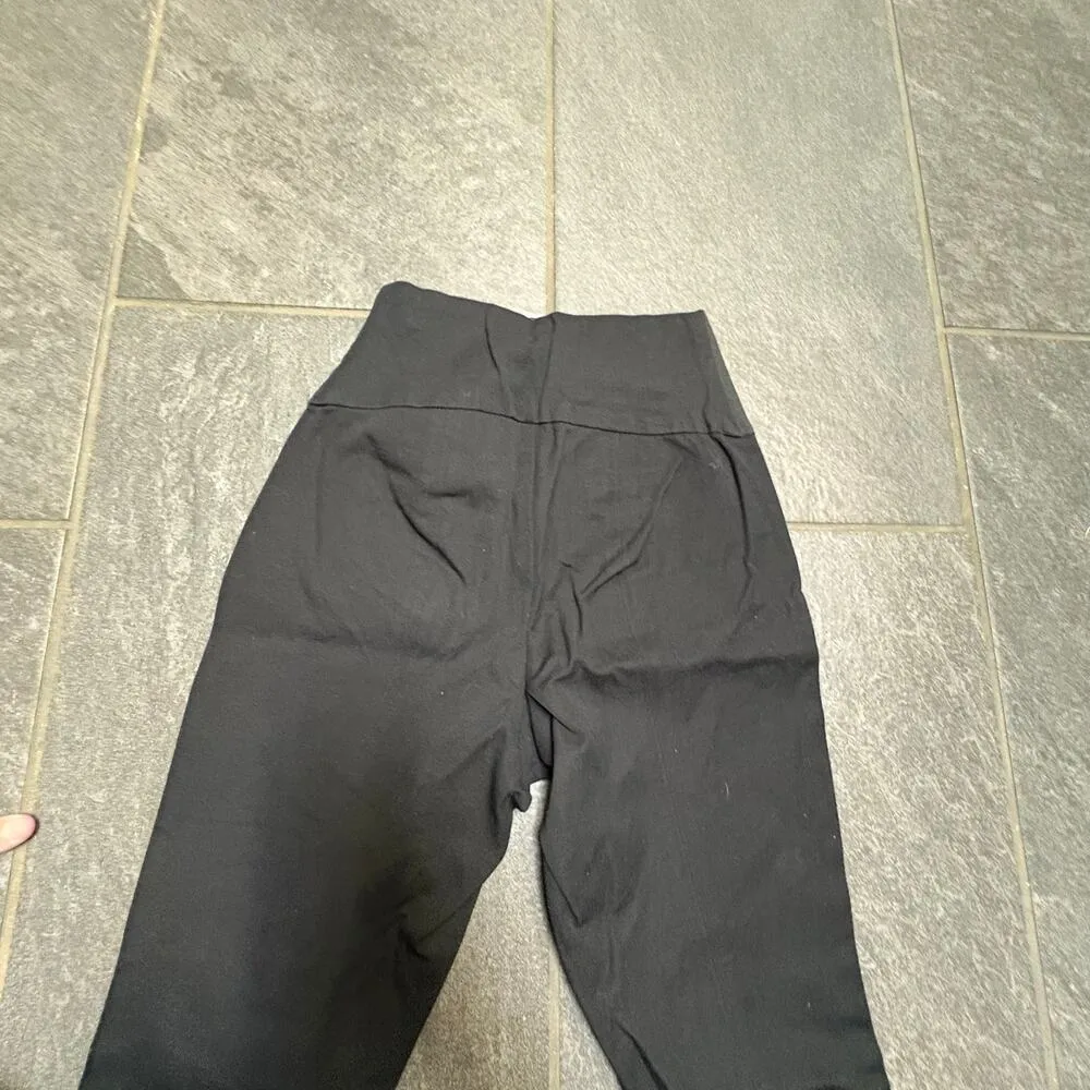 Spanx Classic Twill Leggings Black XS Slimming Shaping Stretch Waist Panels - Image 13