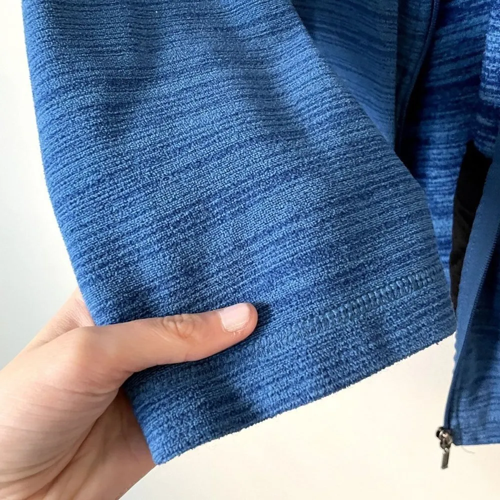 Orvis Passport blue striped long sleeved full zip jacket pockets fleece comfort - Image 4