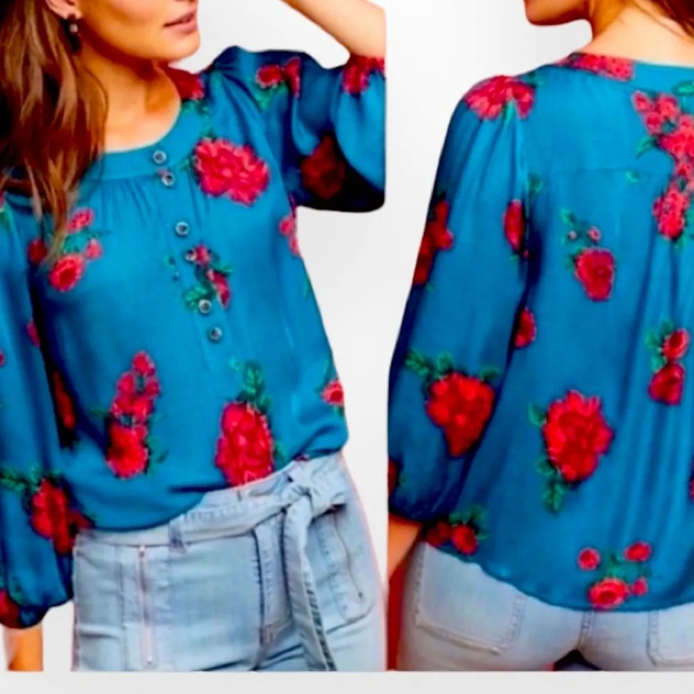 Maeve Anthropologie Kalas Henley Blouse XS - Image 3