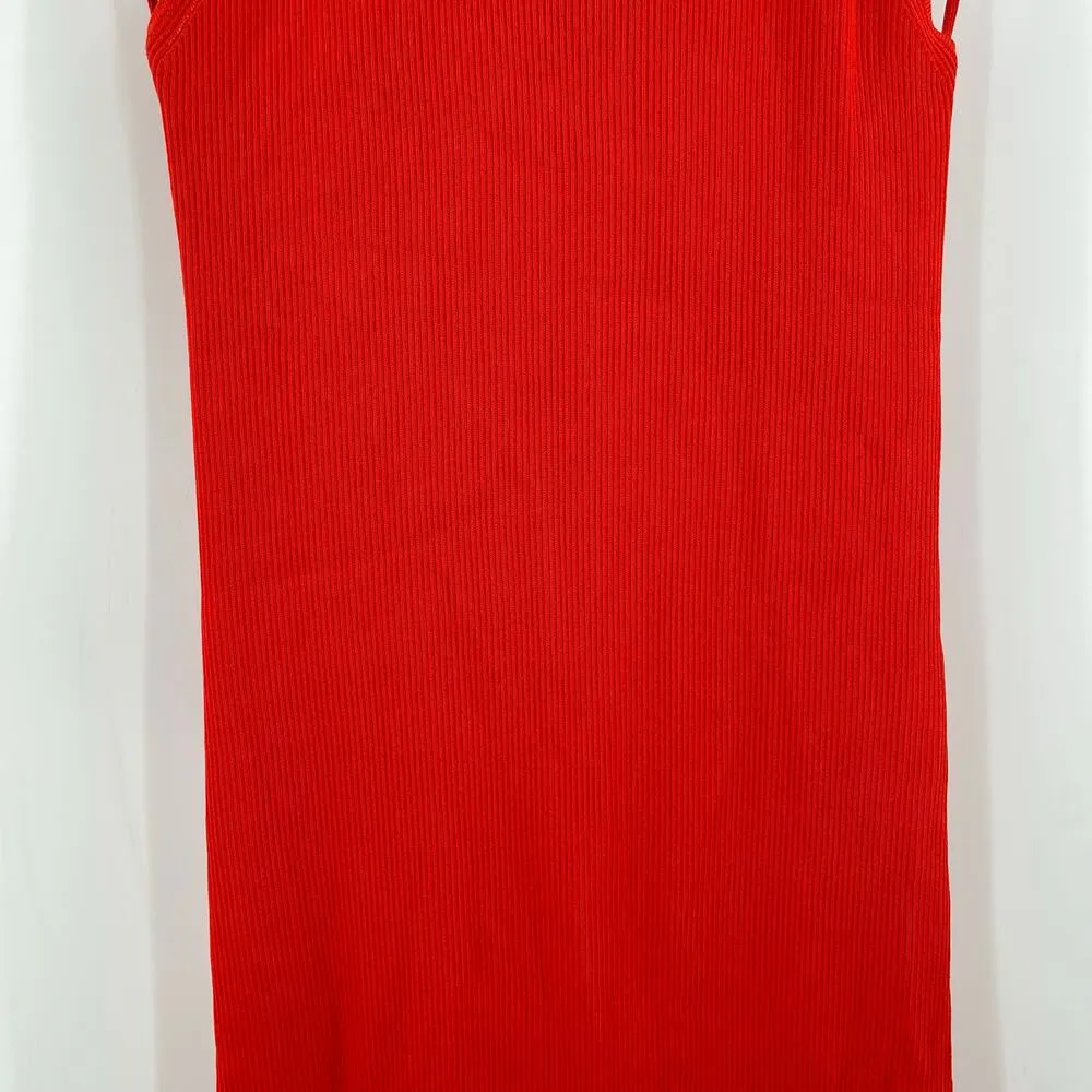 MODERN CITIZEN Ally Dress Size Large NEW Ribbed Red Rib Twist Midi Bodycon NWOT - Image 10