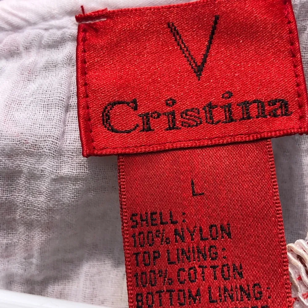 V CHRISTINA Lace Flora Sleeveless Blouse L White Size L - Image 5