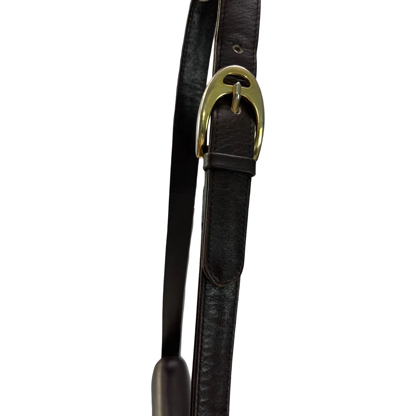 Vintage Céline Horsebit Logo Dark Brown Leather Shoulder Bag Made in Italy - Image 7