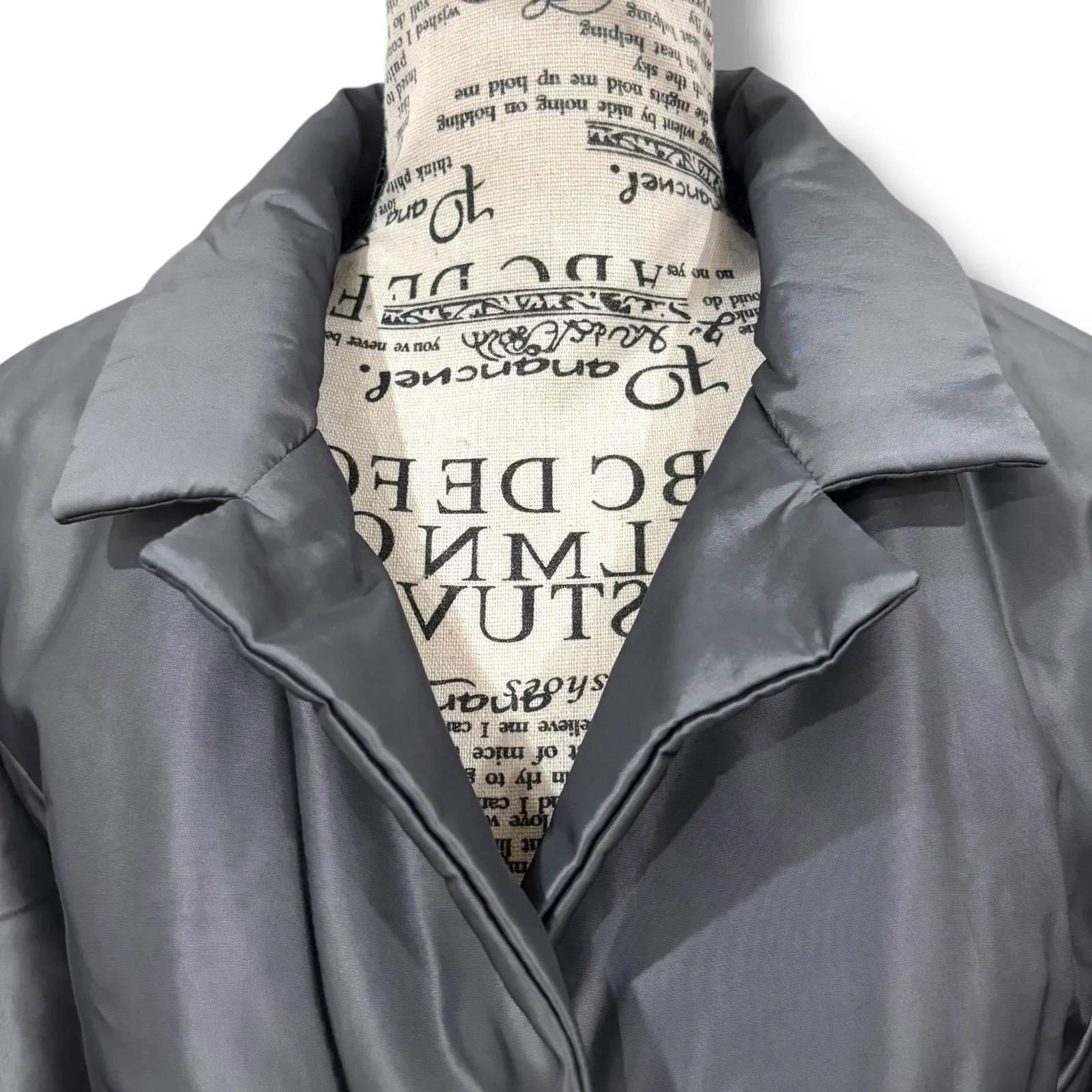 Marina Rinaldi Sport Size M L (17) Gray Iridescent Jacket Minimal Designer Italy - Image 4