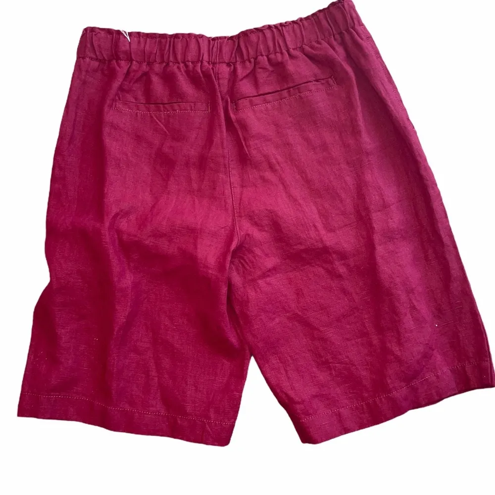 NWOT Chico’s Linen Tie-Front Shorts Deep Garnet - Image 3