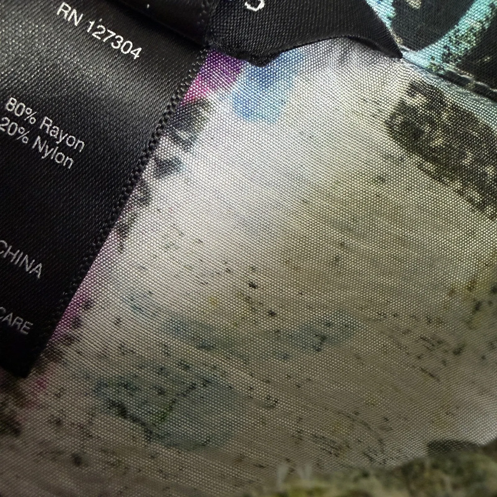 Ali Miles Top Womens Petite Medium PM Multi Abstract Geometric Button Up Tab Blue Size undefined - Image 9