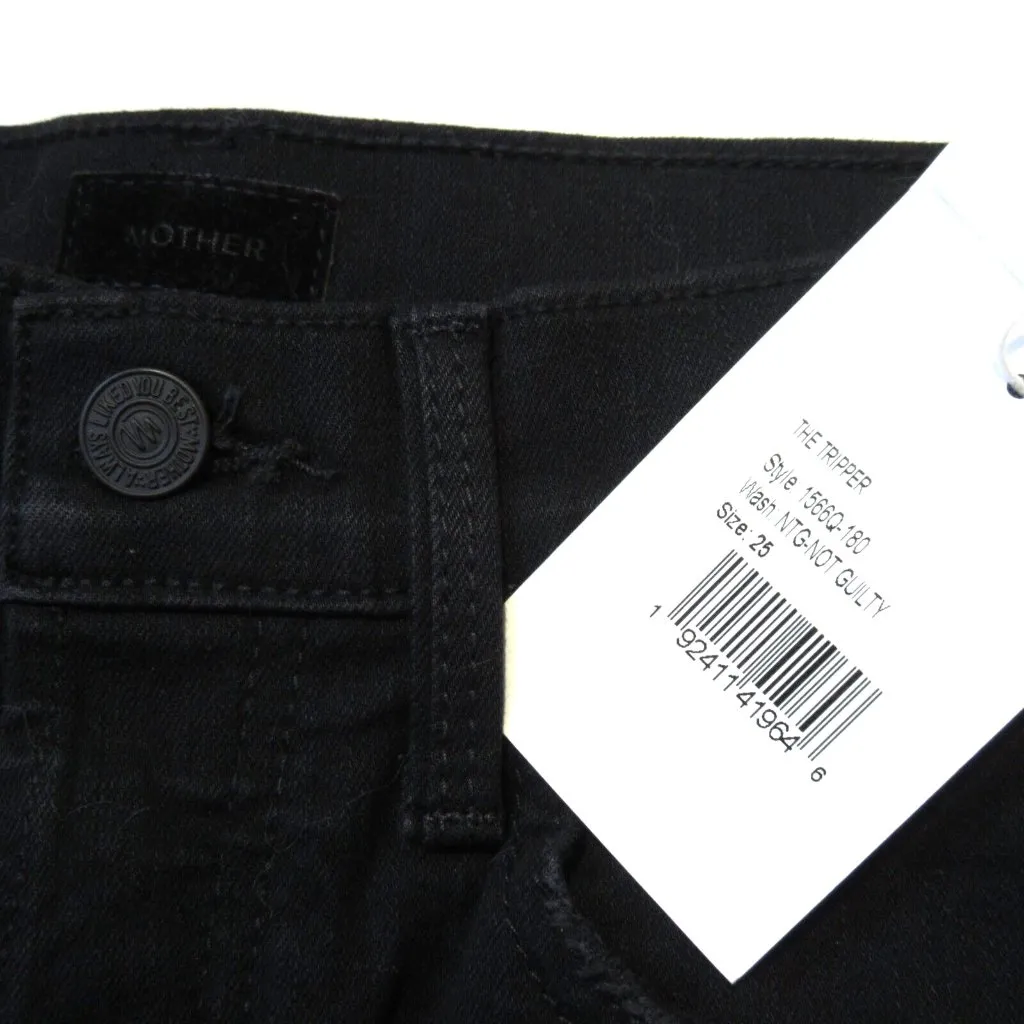 NWT Mother Tripper in Not Guilty Black High Rise Kick Flare Stretch Jeans 25 - Image 3