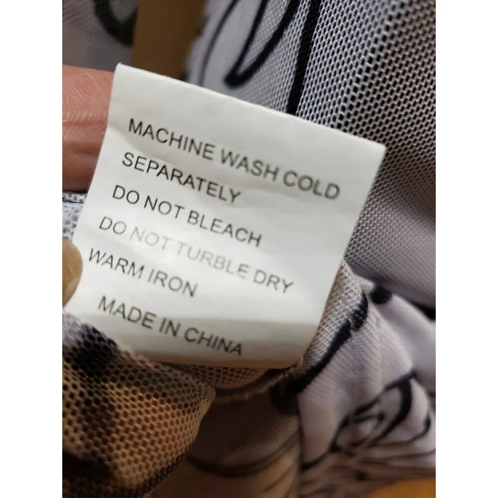 Le Runway Culture Women's White Face Print Crew Neck Long Sleeve Sheath Dress S - Image 11