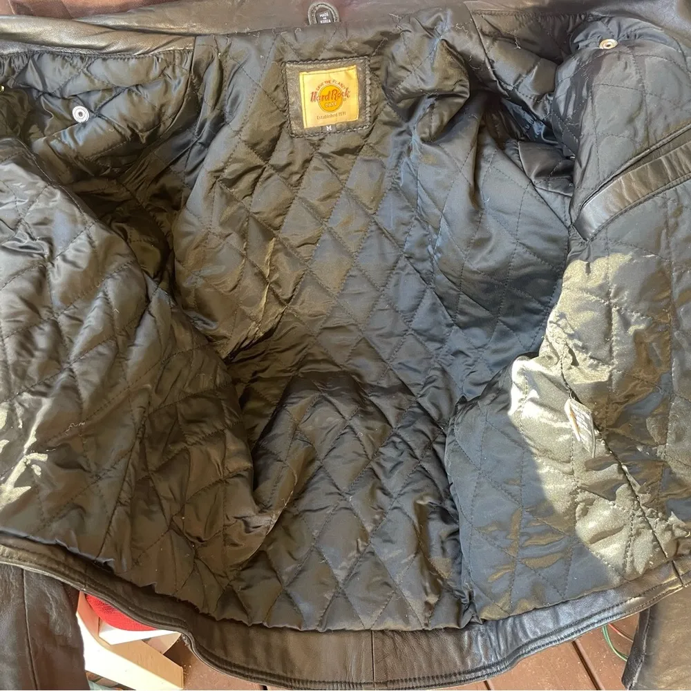 Hard Rock Cafe Save The Planet New York leather moto jacket - Image 9