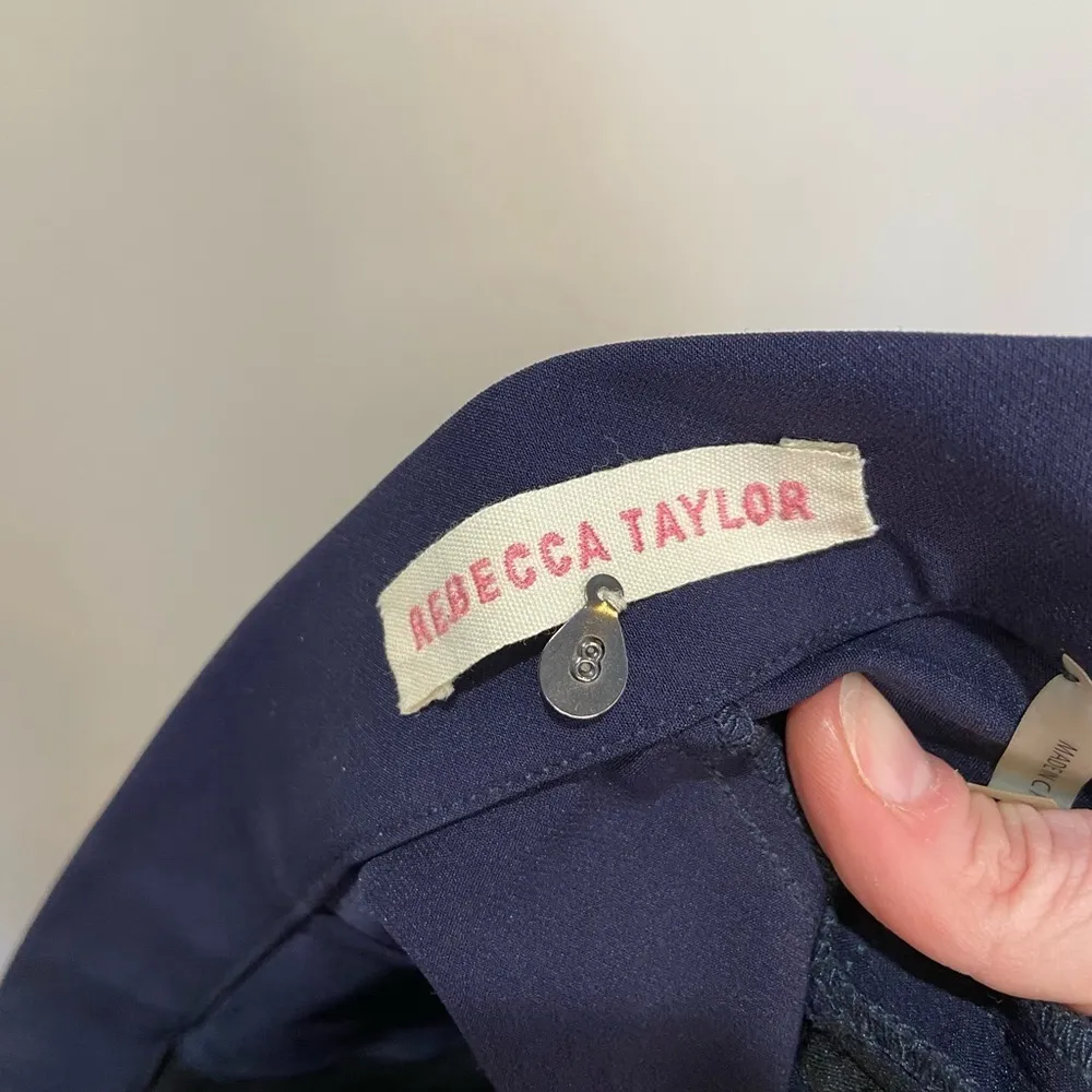 Rebecca Taylor Tuxedo Side Stripe Ankle Crop Ava Techy Pants Size 8 Navy - Image 6