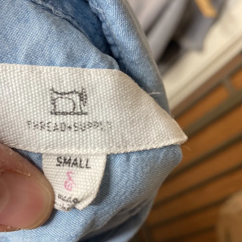 Thread & Supply Denim Dress Light Blue Size S - Image 9