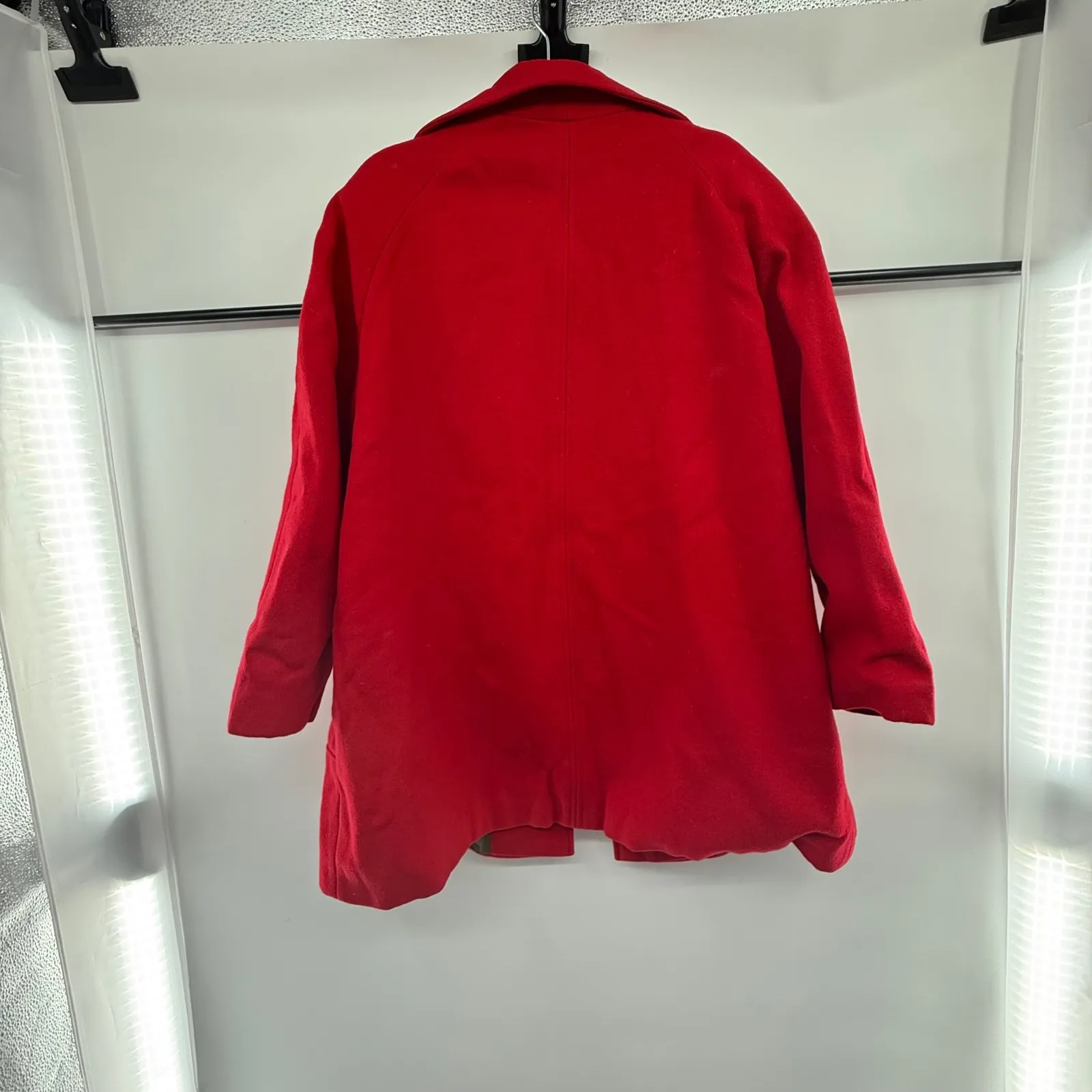 Vintage Red Wool Coat Womens Large International Scene 100% Wool Yugoslavia - Image 7