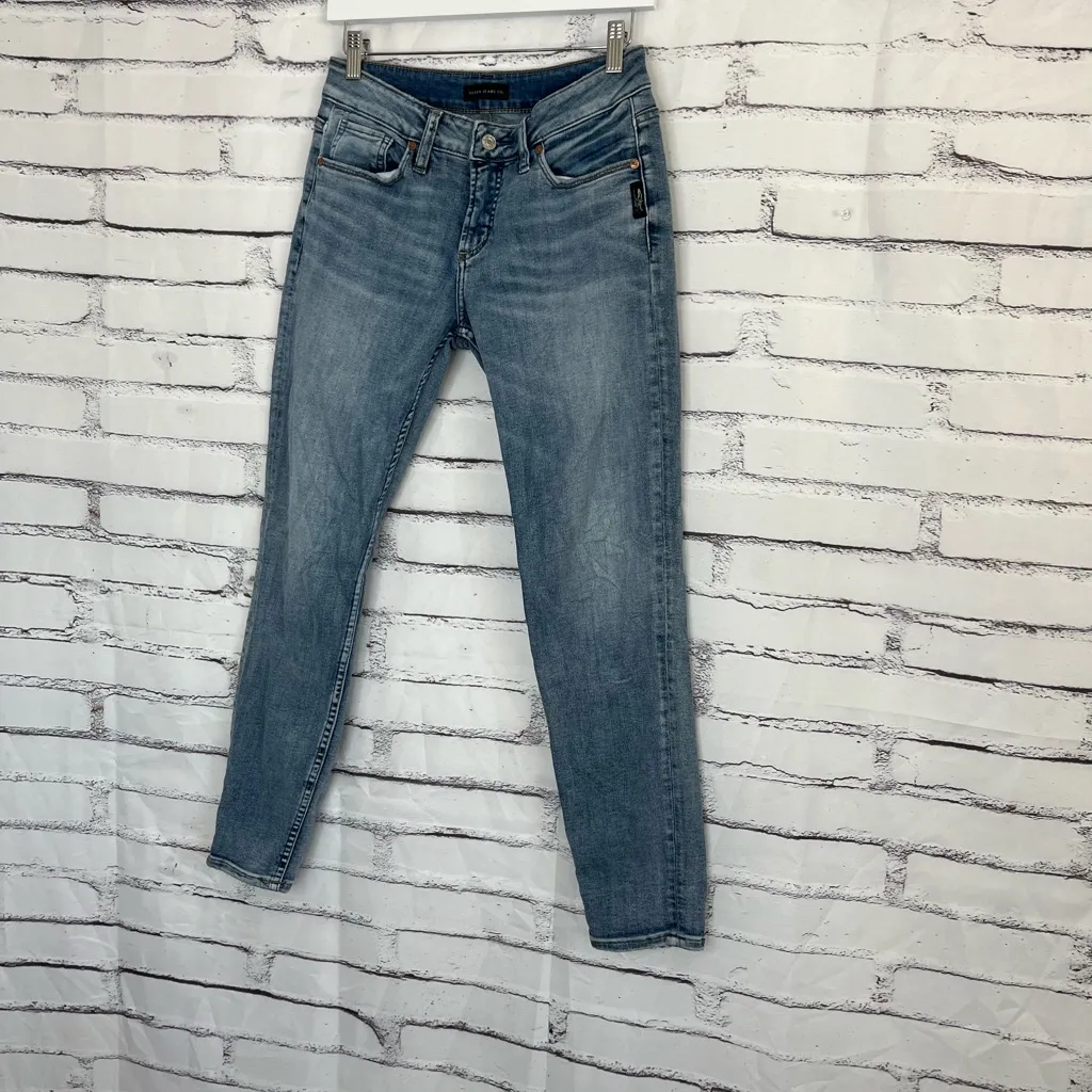 Silver Jeans Co Avery Skinny Women’s 26x29 Light Wash Stretch Denim Mid Rise Y2K - Image 8