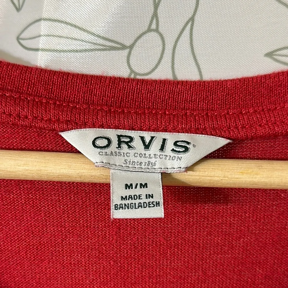 Orvis-Perfect Relaxed V-Neck Cap Sleeve Tee EUC - Image 2
