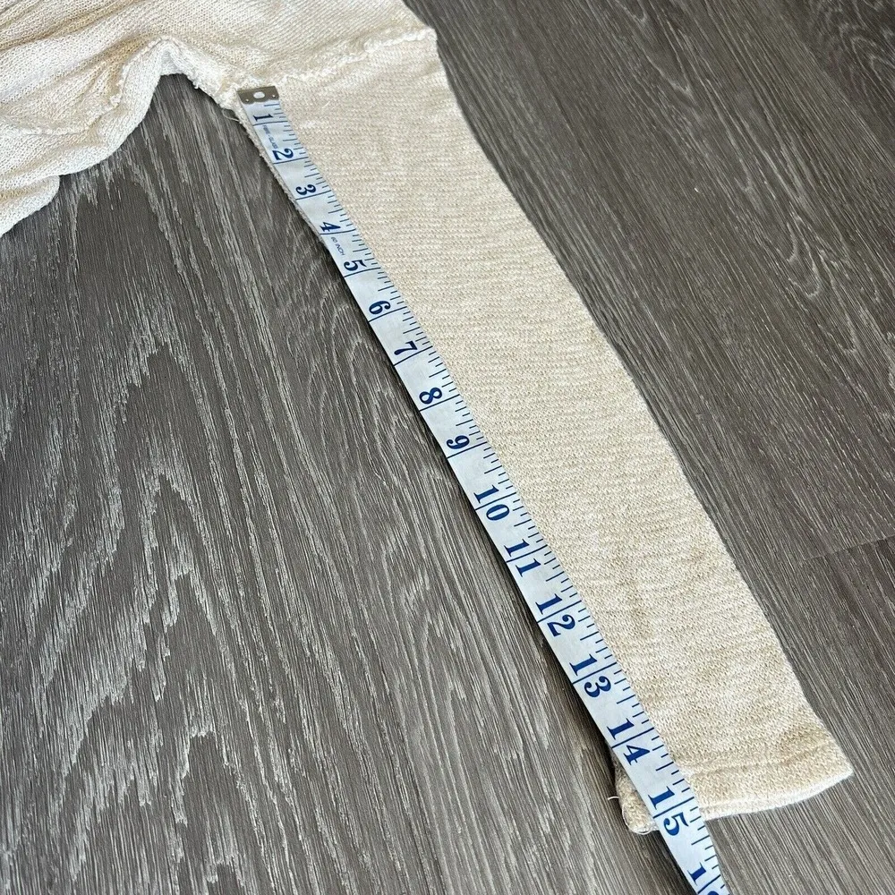 Urban Outfitters Extra Small Slouchy Cropped long Sleeve Knit Shirt White Gold - Image 6