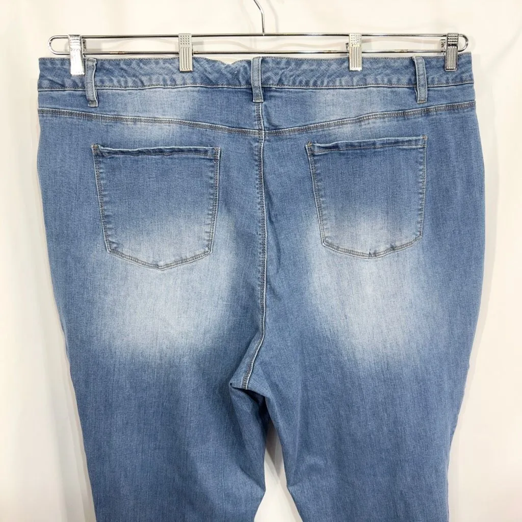 Cato Plus Size 26W Jeans Blue Tapered Leg High‎ Rise Stretch Slim Straight 1050 - Image 7